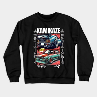 Distressed Retro Comic Book Kamikaze Japanese JDM Crewneck Sweatshirt